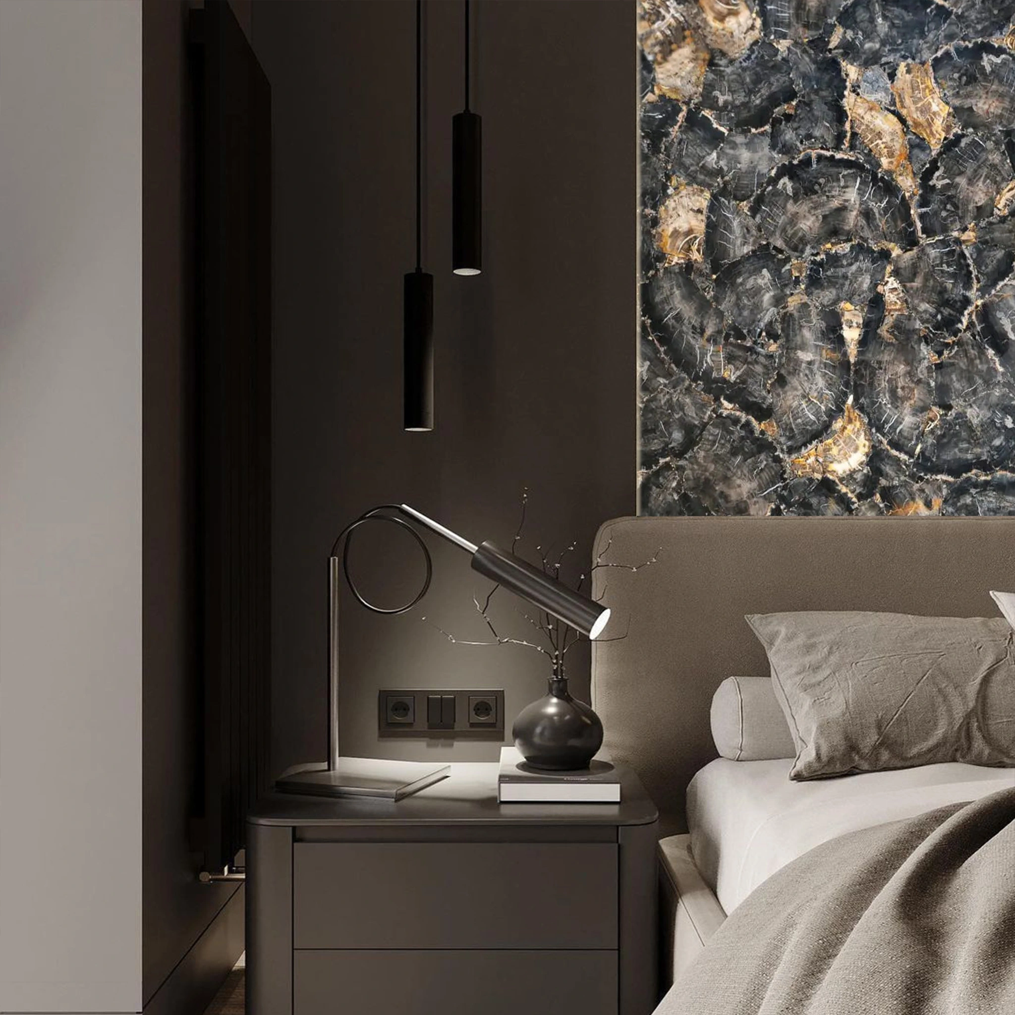 Black Petrified Wood Round