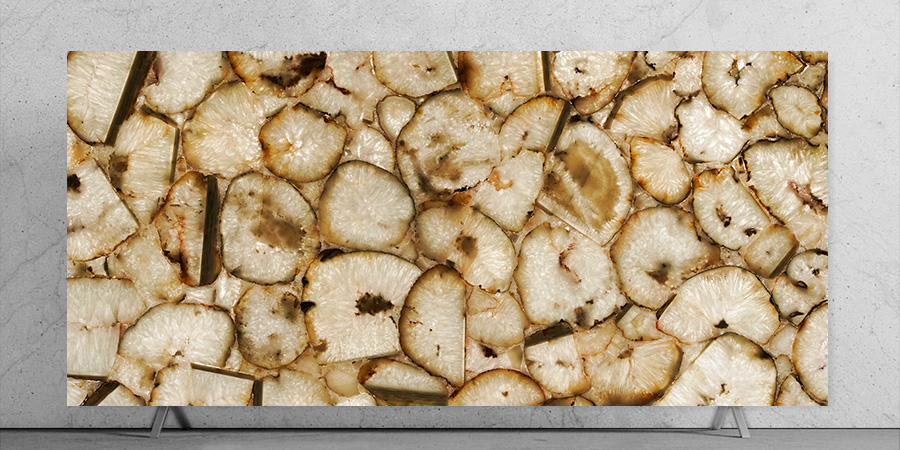 Crystal Agate With Golden Glitter Closeup