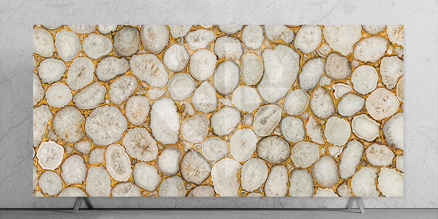 Crystal Agate With Golden Glitter