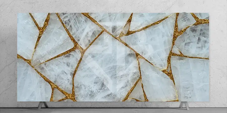 Crystal Quartz With Gold Stone Slab